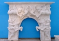 cornija de lareira de mármore decorativa branco