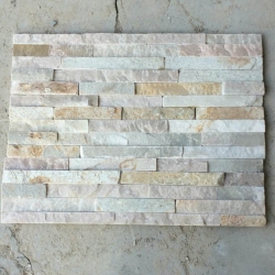 top S503 Yellow White quartize culture stone for wall for sale